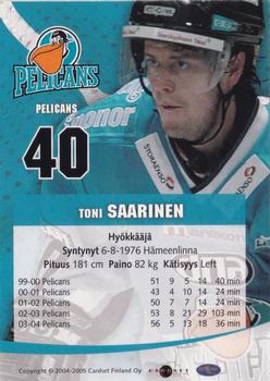 2004-05 Cardset Finland - Autographs #97 Toni Saarinen Back