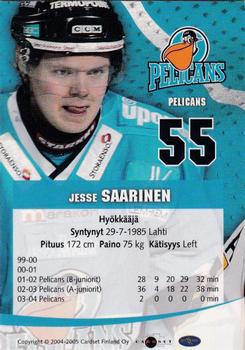 2004-05 Cardset Finland - Autographs #98 Jesse Saarinen Back