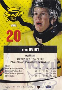 2004-05 Cardset Finland - Autographs #106 Eetu Qvist Back