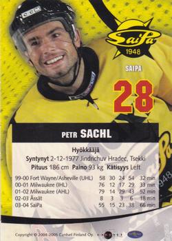 2004-05 Cardset Finland - Autographs #109 Petr Sachl Back