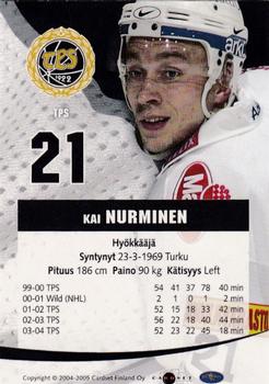 2004-05 Cardset Finland - Autographs #132 Kai Nurminen Back