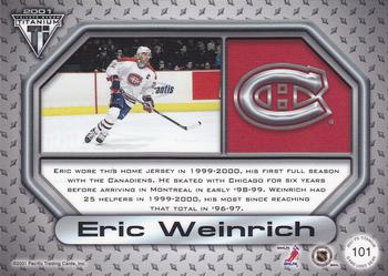 2000-01 Pacific Private Stock Titanium - Game-Used Gear #101 Eric Weinrich Back