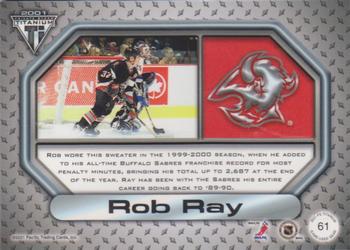 2000-01 Pacific Private Stock Titanium - Game-Used Gear #61 Rob Ray Back