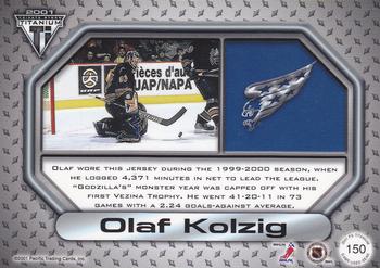 2000-01 Pacific Private Stock Titanium - Game-Used Gear #150 Olaf Kolzig Back