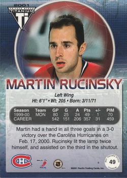 2000-01 Pacific Private Stock Titanium - Gold #49 Martin Rucinsky Back