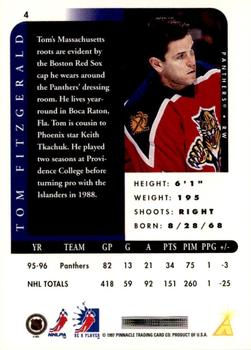 1996-97 Pinnacle Be a Player - Autographs #4 Tom Fitzgerald Back