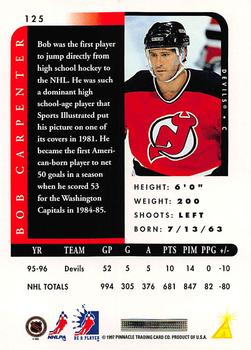 1996-97 Pinnacle Be a Player - Autographs #125 Bob Carpenter Back