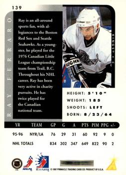 1996-97 Pinnacle Be a Player - Autographs #139 Ray Ferraro Back