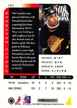 1996-97 Pinnacle Be a Player - Autographs #181 Donald Brashear Back