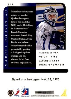 1996-97 Pinnacle Be a Player - Autographs #213 Marcel Cousineau Back