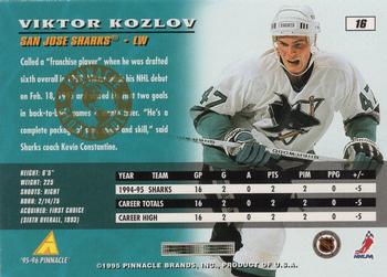 1995-96 Pinnacle - Global Gold #16 Viktor Kozlov Back