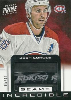 2012-13 Panini Prime - Seams Incredible Patch #39 Josh Gorges Front