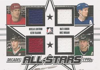 2013-14 In The Game Decades 1990s - All Stars Quad Jerseys Black #AS-05 Nicklas Lidstrom / Mats Sundin / Keith Tkachuk / Mike Modano Front