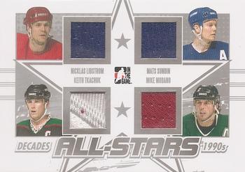 2013-14 In The Game Decades 1990s - All Stars Quad Jerseys Silver #AS-05 Nicklas Lidstrom / Mats Sundin / Keith Tkachuk / Mike Modano Front