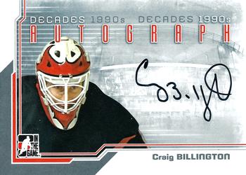 2013-14 In The Game Decades 1990s - Autographs #A-CB Craig Billington Front
