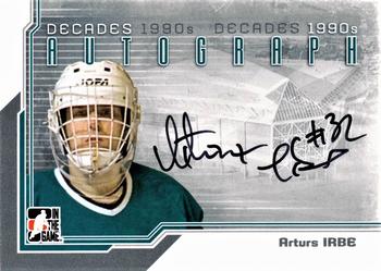 2013-14 In The Game Decades 1990s - Autographs #A-AI Arturs Irbe Front