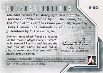 2013-14 In The Game Decades 1990s - Autographs #A-DG Doug Gilmour Back