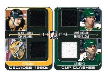 2013-14 In The Game Decades 1990s - Cup Clashes Black Quad #CC-02 Mario Lemieux / Tom Barrasso / Mike Modano / Brian Bellows Front