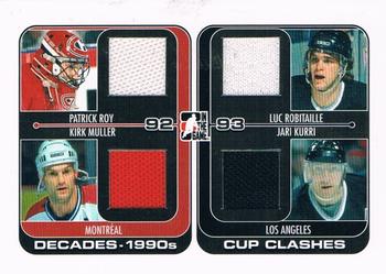2013-14 In The Game Decades 1990s - Cup Clashes Black Quad #CC-04 Patrick Roy  / Kirk Muller / Luc Robitaille / Jari Kurri Front