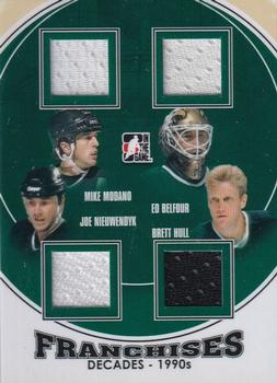 2013-14 In The Game Decades 1990s - Franchises Quad Jerseys Black #F-07 Mike Modano / Ed Belfour / Joe Nieuwendyk / Brett Hull Front