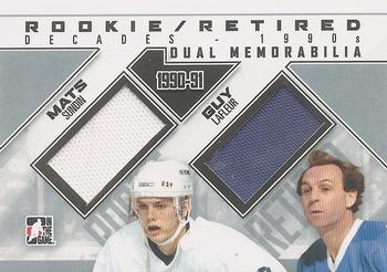 2013-14 In The Game Decades 1990s - Rookie and Retired Dual Jerseys Black #RRDM-01 Mats Sundin / Guy Lafleur Front