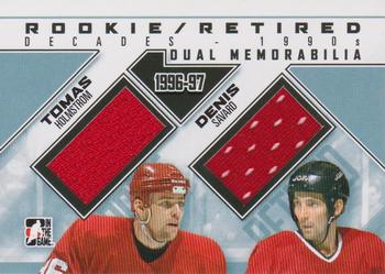 2013-14 In The Game Decades 1990s - Rookie and Retired Dual Jerseys Black #RRDM-06 Tomas Holmstrom / Denis Savard Front
