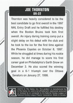 2013-14 In The Game Decades 1990s - Decades Rookie #DR-22 Joe Thornton Back