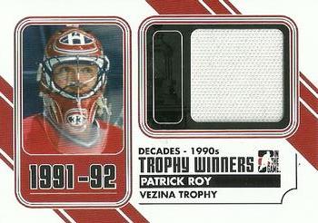 2013-14 In The Game Decades 1990s - Trophy Winners Jerseys Black #TW-08 Patrick Roy Front