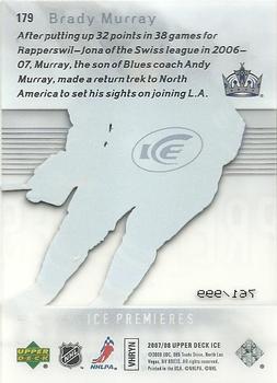 2007-08 Upper Deck Ice #179 Brady Murray Back