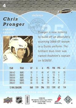 2007-08 Upper Deck Mini Jersey #4 Chris Pronger Back
