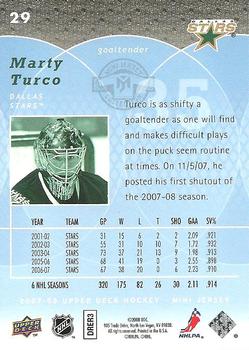 2007-08 Upper Deck Mini Jersey #29 Marty Turco Back