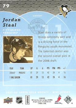 2007-08 Upper Deck Mini Jersey #79 Jordan Staal Back