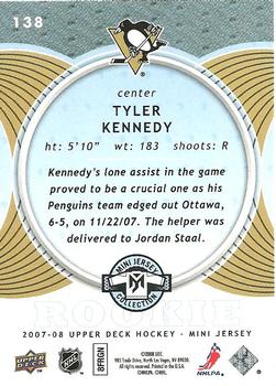 2007-08 Upper Deck Mini Jersey #138 Tyler Kennedy Back