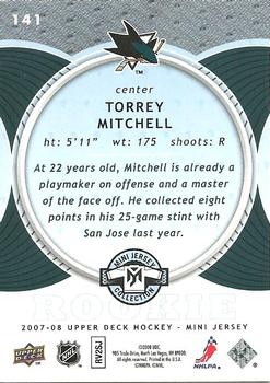 2007-08 Upper Deck Mini Jersey #141 Torrey Mitchell Back