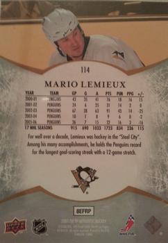 2007-08 SP Authentic #114 Mario Lemieux Back