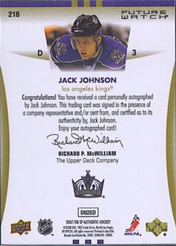 2007-08 SP Authentic #218 Jack Johnson Back
