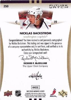 2007-08 SP Authentic #250 Nicklas Backstrom Back
