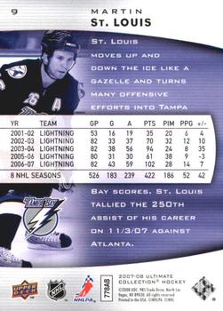 2007-08 Upper Deck Ultimate Collection #9 Martin St. Louis Back