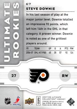 2007-08 Upper Deck Ultimate Collection #67 Steve Downie Back