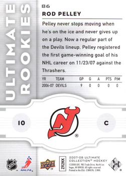 2007-08 Upper Deck Ultimate Collection #86 Rod Pelley Back