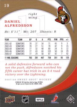 2007-08 Upper Deck Sweet Shot #19 Daniel Alfredsson Back
