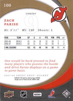 2007-08 Upper Deck Sweet Shot #100 Zach Parise Back