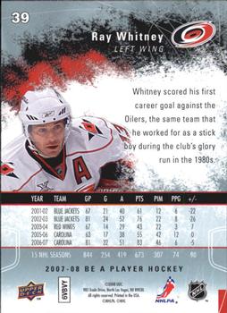 2007-08 Upper Deck Be a Player #39 Ray Whitney Back