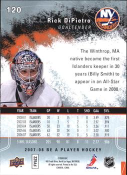 2007-08 Upper Deck Be a Player #120 Rick DiPietro Back