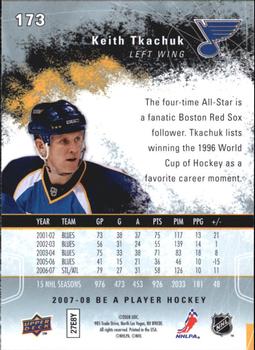 2007-08 Upper Deck Be a Player #173 Keith Tkachuk Back