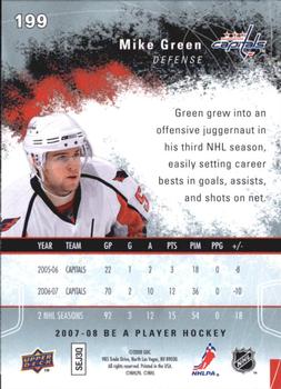 2007-08 Upper Deck Be a Player #199 Mike Green Back