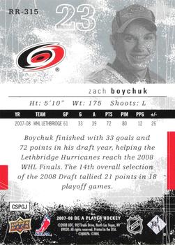 2007-08 Upper Deck Be a Player #RR-315 Zach Boychuk Back