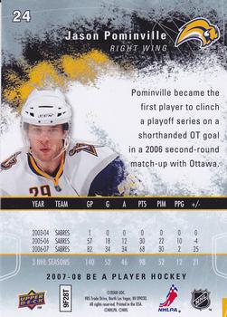 2007-08 Upper Deck Be a Player #24 Jason Pominville Back