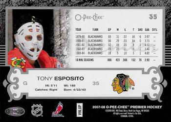 2007-08 O-Pee-Chee Premier #35 Tony Esposito Back