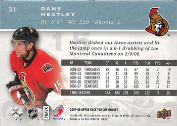 2007-08 Upper Deck The Cup #31 Dany Heatley Back